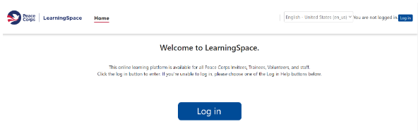 landing page for login instructions