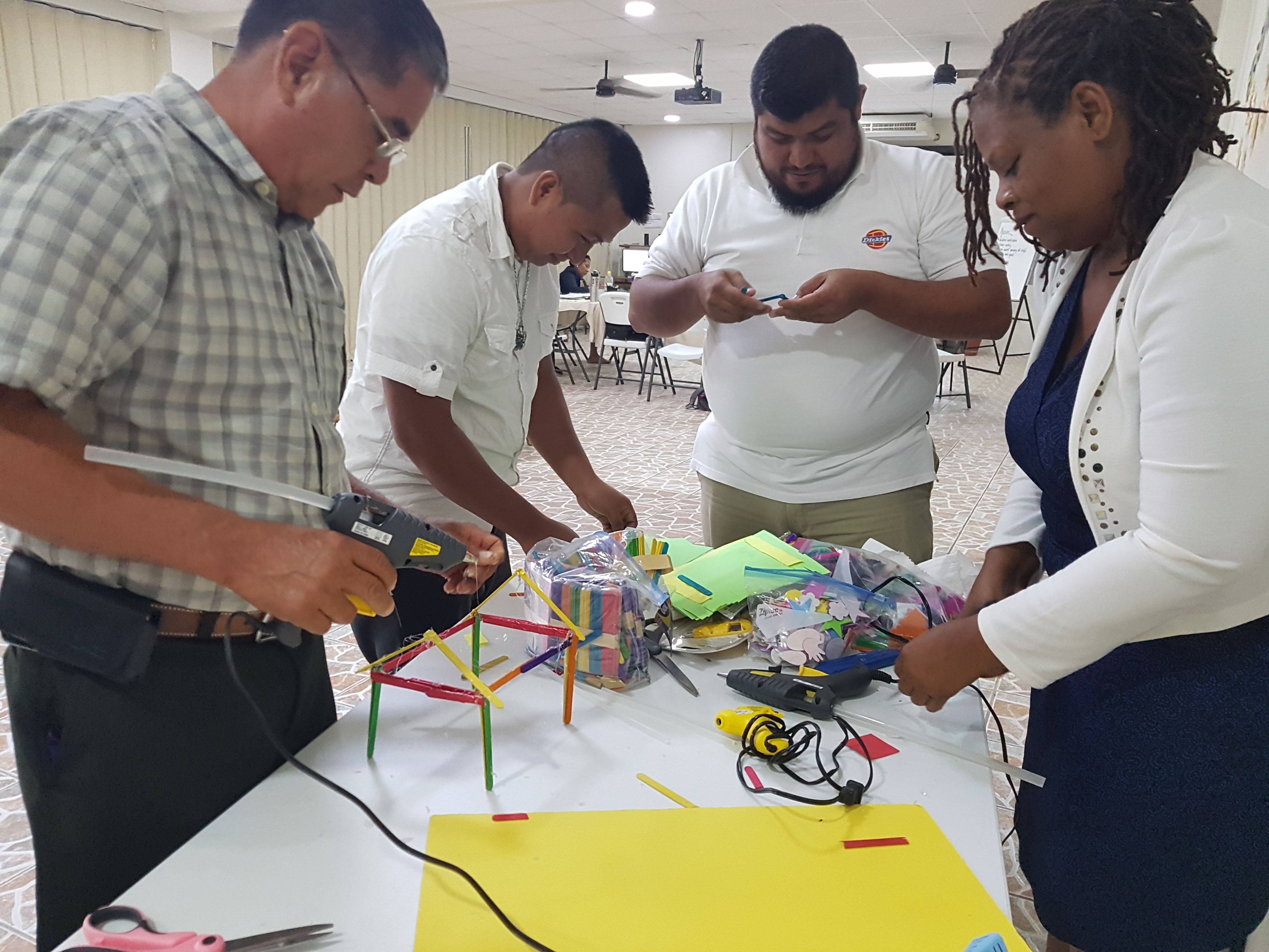 LCFs working together on a team building activity.